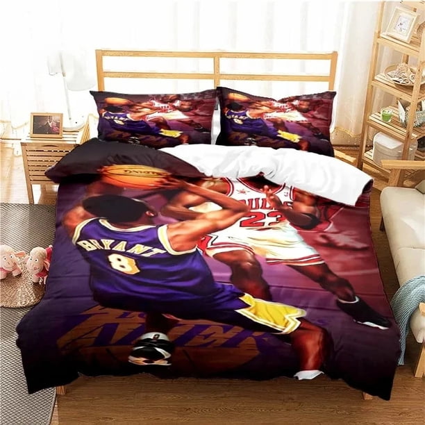 v423 Bed Sheets American Basketball Star No. Bedding Set,Duvet Cover Bed Set Quilt Cover Pillowcase,King Queen Twin Size Boys Girls Adults 3-Piece Bedding Set (1 Duvet Cover + 2 Pillow Shams) Bed She
