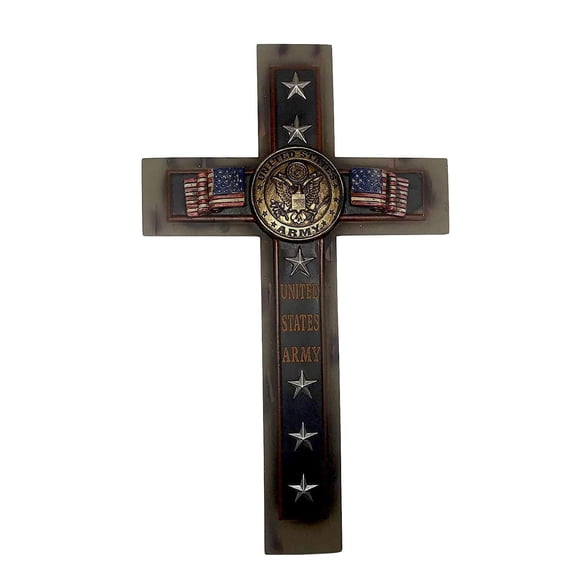 Wall Cross Polly House 12 del Ejército de los Estados Unidos con bandera y estrellas