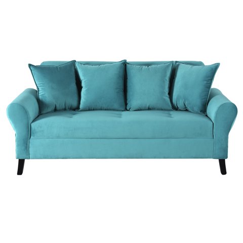 Bodevir - Sofa Lua 3C Felpa 20 Turquesa