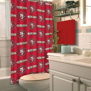 Pinghai - Cortina De Ducha Northwest Nor Nflret San Francisco Ers Nfl, Juego De Cortina De Baño Con Ganchos, Tamaño 66 X 72 Pulgadas