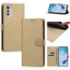 thumbnail image 3 of Cartera para Motorola Moto E32 con Soporte y Correa, Dorado, 3 of 6