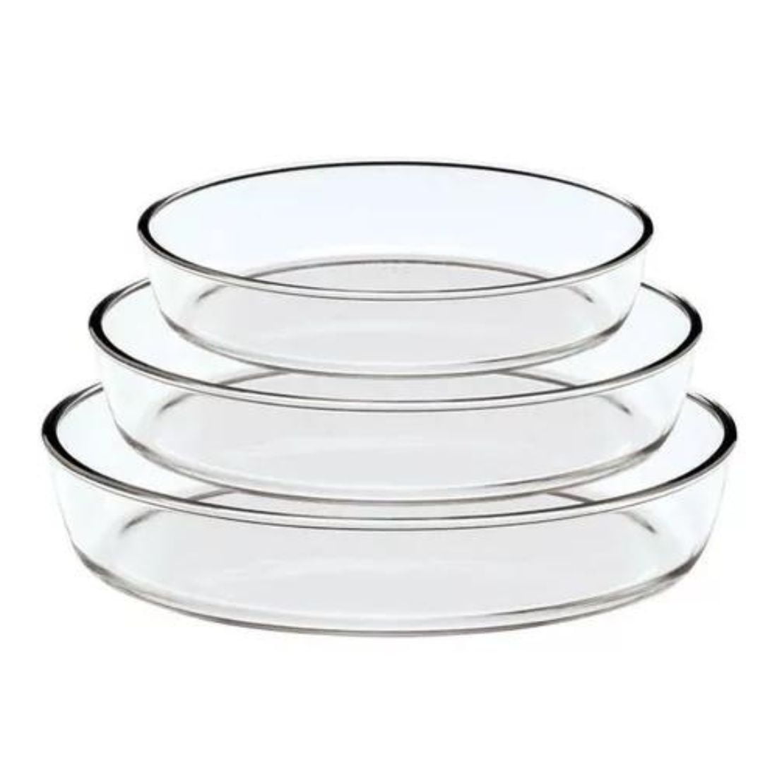 Chic Haus - Set 3 Fuente Asadera Vidrio Refractario Para Horno Ovaladas