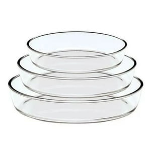 Chic Haus - Set 3 Fuente Asadera Vidrio Refractario Para Horno Ovaladas