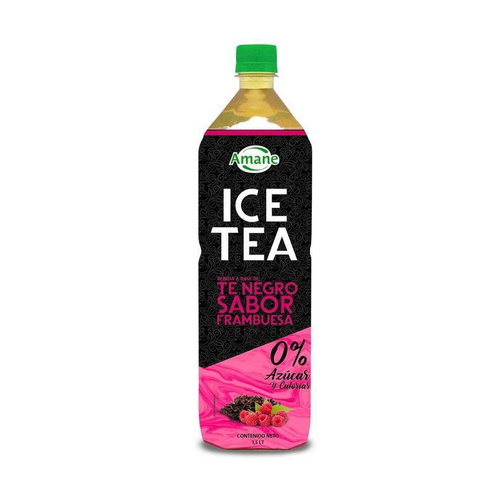 Té Helado Negro Sabor Frambuesa Botella 1,5 L Amane