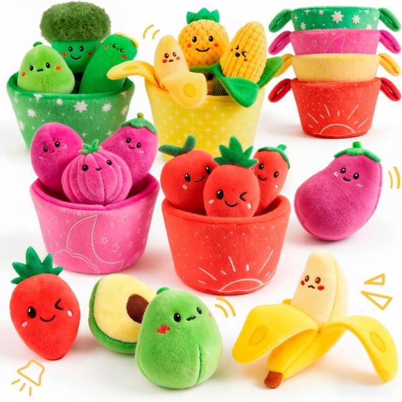 Juguetes Sensoriales De Frutas Y Verduras De Peluche Para Bebé De 6 A 12 Meses