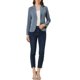 thumbnail image 2 of INSPIRE CHIC Blazer de Trabajo para Mujer con Cuello con Solapa, Manga Larga, Chaqueta de Traje, Gris Azul S, 2 of 7