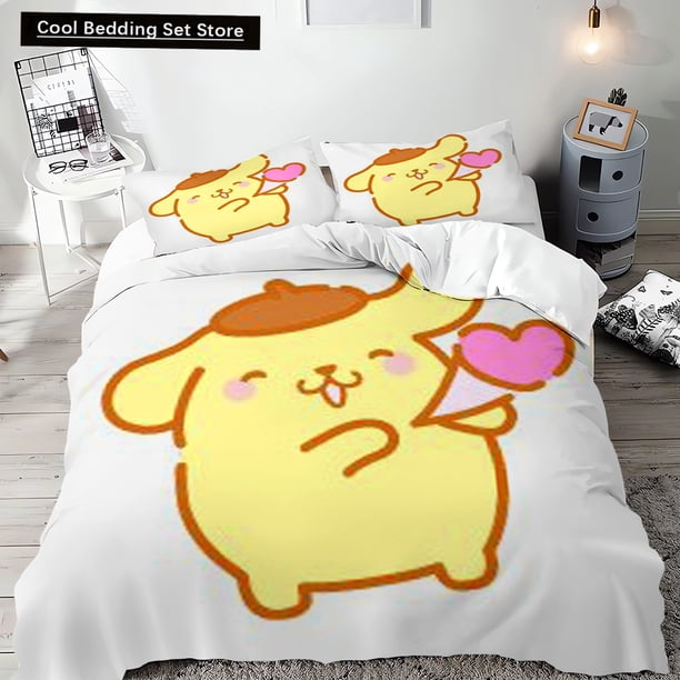 v793 Bed Sheets Duvet Cover Pompompurin Bedding Quilt Cover Pillowcase Single Bed Double Bed Extra King Size Bedding Full Size Set 3-Piece Bedding Set (1 Duvet Cover + 2 Pillow Shams) Bed Sheets ju793