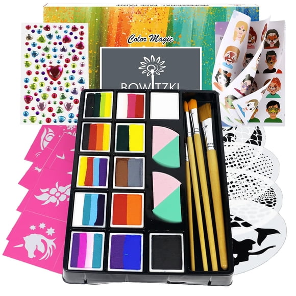 Kit De Pintura Facial Professional Con Plantilla Para Niños Y Adultos