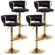 thumbnail image 1 of Juego de taburetes de bar Riknuxi Gold Velvet con respaldo bajo, 4 piezas, negro, 1 of 7