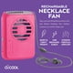 thumbnail image 3 of Ventilador de refrigeración O2COOL, cuello portátil, viaje personal, USB, rosa, 3 of 7