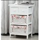 thumbnail image 1 of MESA DE NOCHE  BLANCO LACADO CON DOS CANASTOS FORRADO FLORES, 1 of 3