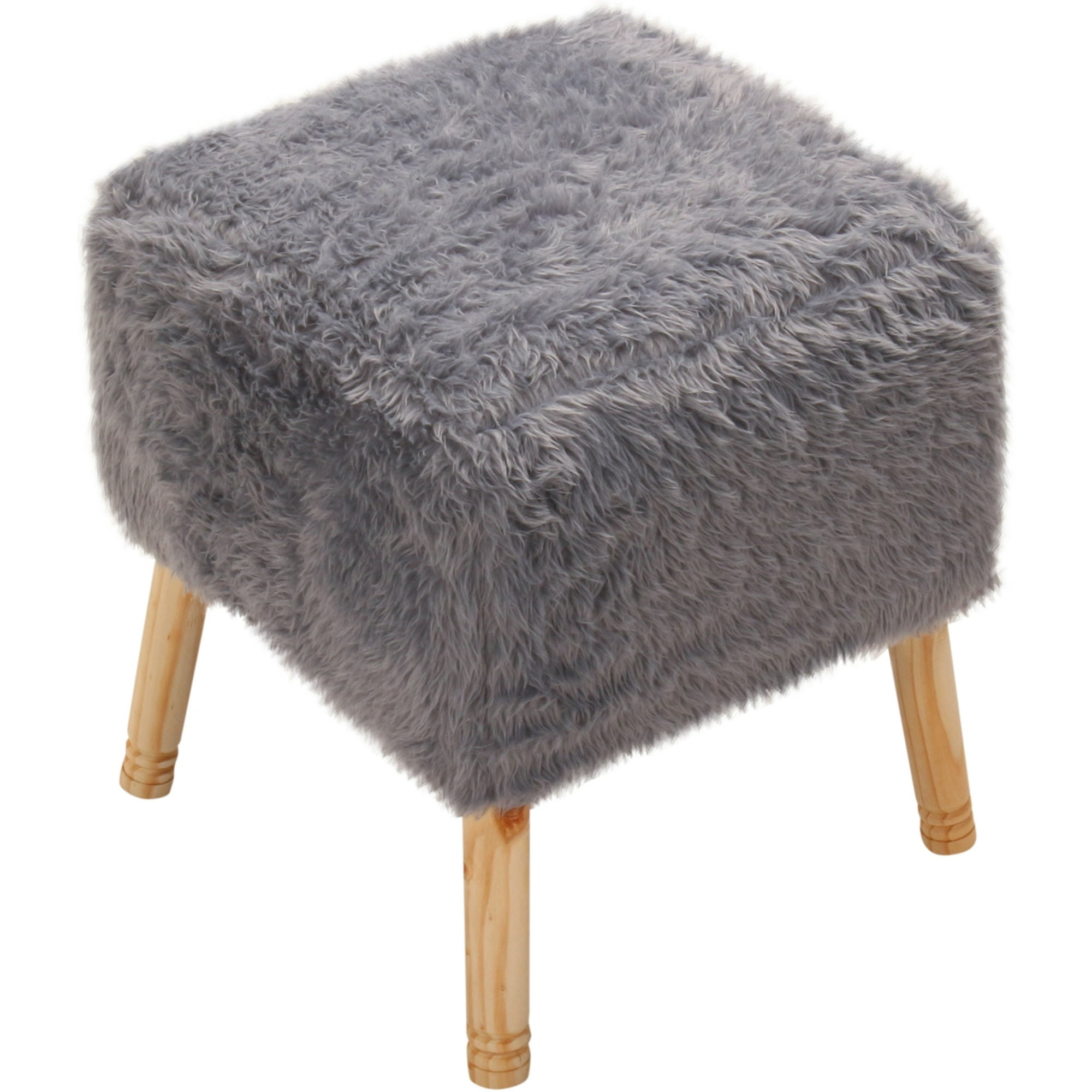Máxima Design - Pouf Kira Diseño 1 Gris Piel Sintética 42x42x43 Cm