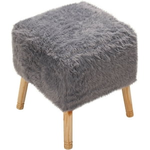 Máxima Design - Pouf Kira Diseño 1 Gris Piel Sintética 42X42X43 Cm
