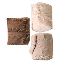 Bothyi - 3 Rollos De Cinta De Seda De Gasa Con Flecos, 2 Pulgadas X 5 Yardas, Serie De Café Para Envolver Regalos