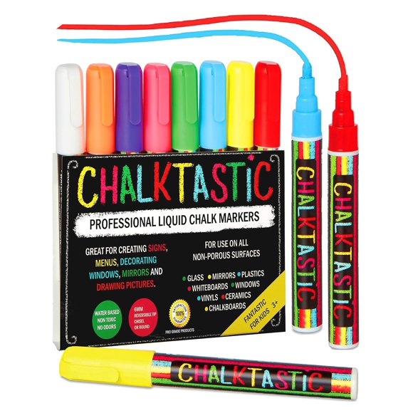Paquete de 8 marcadores de tiza lavables Chalktastic