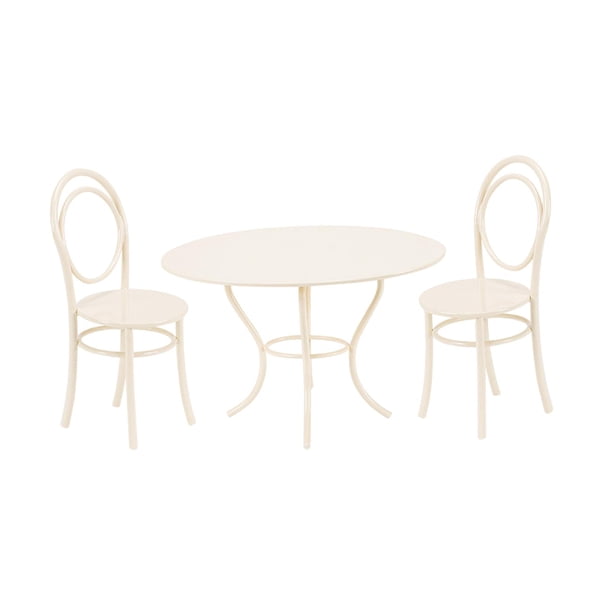 Juego De 3 Sillas Y Mesa De Café En Miniatura Para Casa De Muñecas, Escala 1/12, Para Accesorios Fotográficos De Casa De Muñecas, Color Blanco