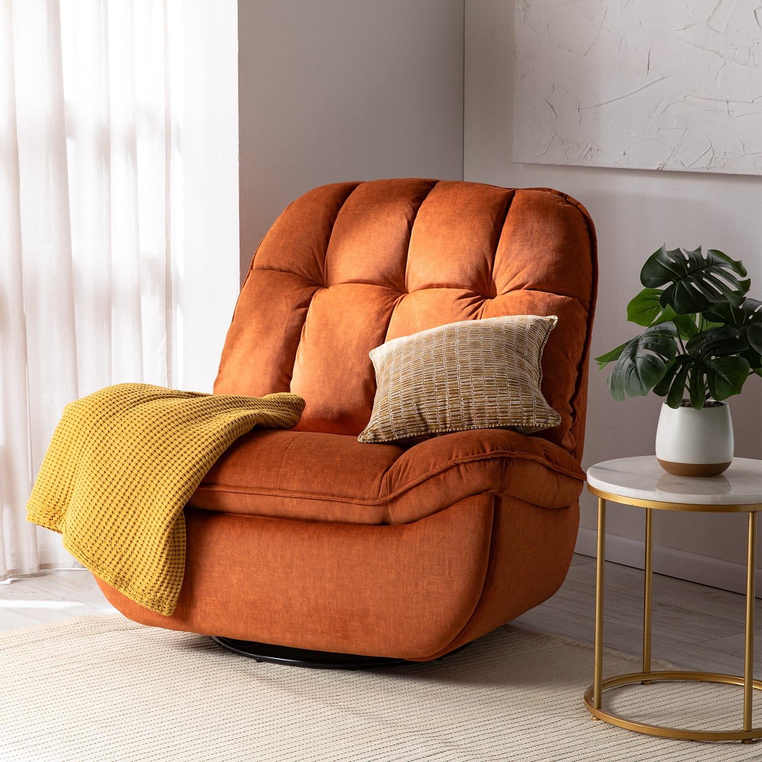 Vys Spa - Bergere Reclinable, Giratorio Y Mecedor Millenium Orange