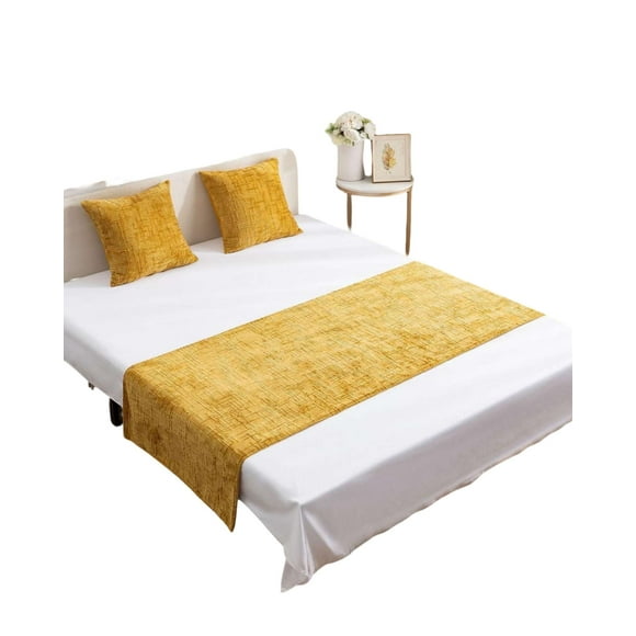 Piecera Sin Fundas Modelo Chenille Amarillo