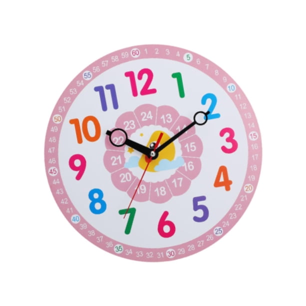 Reloj de pared educativo para niños, reloj infantil que no hace , reloj educativo analógico silencioso para niños para estudio, escuela, niños y