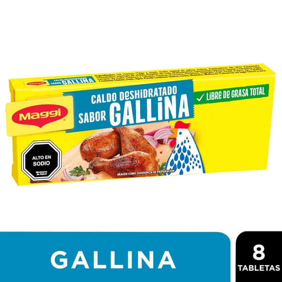 Caldo Sabor Gallina (8 Tabletas) Caja, 88 g