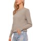 thumbnail image 4 of Suéteres ligeros para mujeres Cuello redondo Manga larga Dobladillo ondulado Conjunto casual de otoño 2025 Suéter suave XL Camel, 4 of 6