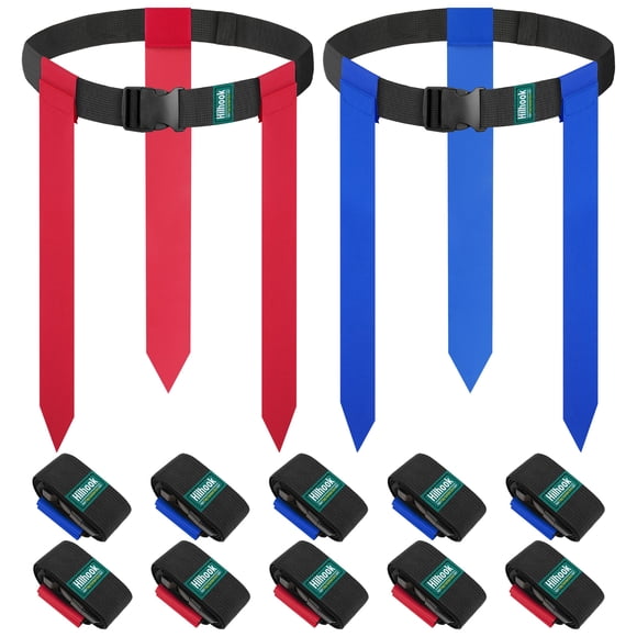 Conjunto de Cinturones de Flag Football Hilhook 10 Jugadores Rojo/Azul