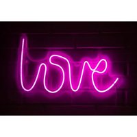 Genérico - Letrero Estilo Neón Love Color Rosado Con Usb