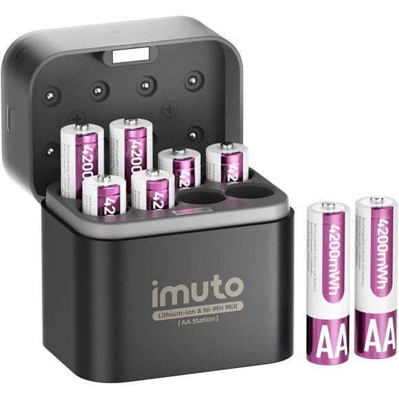 Pilas recargables AA de litio imuto 1,5 V