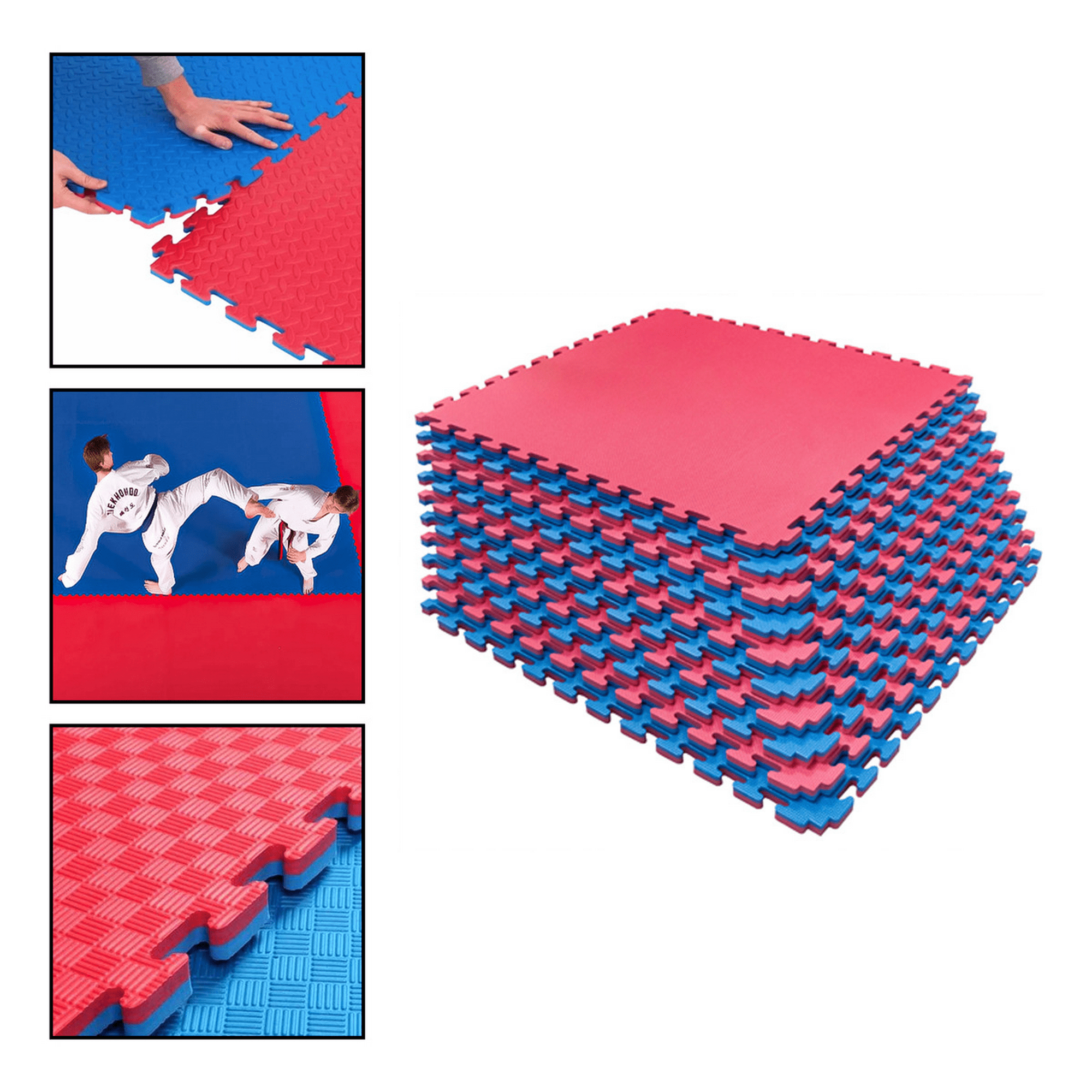 Genérico - Plancha Tatami 100cm X 100cm X 2.5cm Rojo Y Azul