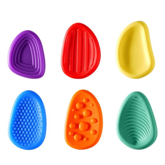 Set 6 Piedras Silicona Sensoriales Fidget de enfoque con Texturas