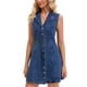 thumbnail image 4 of INSPIRE CHIC Vestido Mini de Mezclilla para Mujer sin Mangas con Botones y Escote en V Verano Vestidos de Jean XL Azul Oscuro, 4 of 6