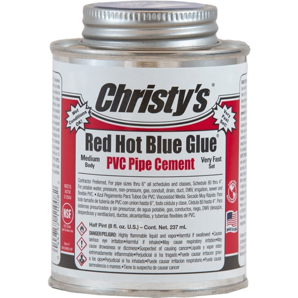Pegamento de PVC Christy's Red Hot Blue, 240 ml, cuerpo mediano