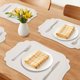 thumbnail image 2 of Juego de 6 manteles individuales de cuero para mesa de cocina, decorativos, lavables, resistentes al calor, manteles individuales resistentes, beige gris, 45*30 cm, 2 of 6