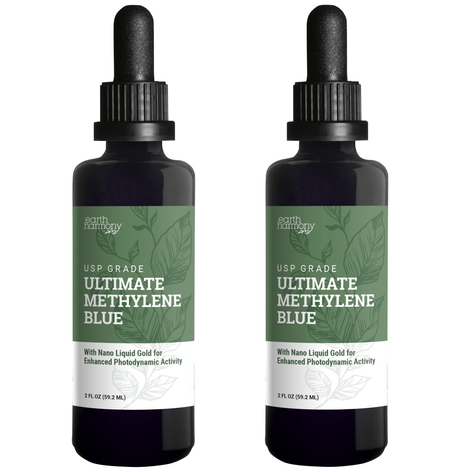 Earth Harmony Naturals - Methylene Blue Earth Harmony, Grado Farmacéutico, 99,99%, 60 Ml