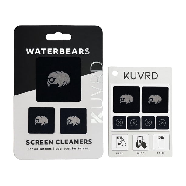 Limpiadores de Pantalla KUVRD Waterbear Paquete de 2 con 1 Juego de Parche y 1 Juego de Almohadilla