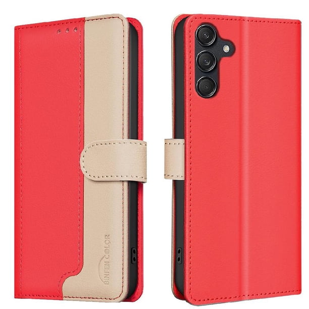 Funda Cartera con Bloqueo RFID para Samsung Galaxy A26 5G con Ranuras y Soporte Rojo