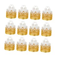 Bothyi - 12 Cajas De Almacenamiento De Dulces Para Centro De Mesa, San Valentín, Cumpleaños, Dorado Y Cisne