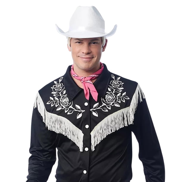 Sombrero ranchero para disfraz cultural, estilo terciopelo, color blanco, talla adulto