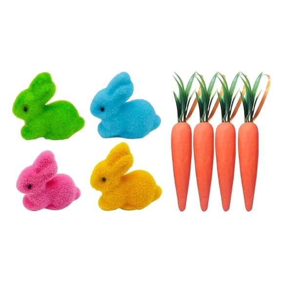 Adorno De Zanahoria Y Conejito De Pascua, Decoración De Conejo De Pascua Para Escritorio, Cocina, Boda, Estilo D