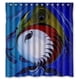 thumbnail image 1 of Cortina de ducha con diseño de peces de colores, con ganchos, 66 x 72 pulgadas, 1 of 3
