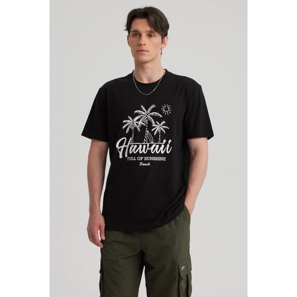 Polera Hombre Print Regular Fit Negro - ll