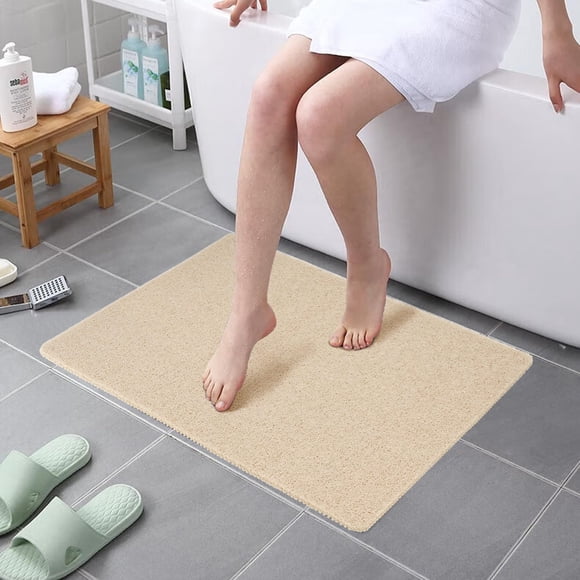 Alfombra de ducha HITSLAM, antideslizante, 60 x 80 cm, PVC, color beige