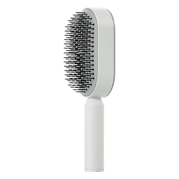 Cepillo de pelo para desenredar para mujeres Durable Desenreda fácilmente Regalo de creativo Peine de autolimpieza portátil para cabello liso y , blanco