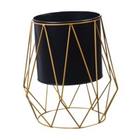 Ioensy - Soporte De Jardinera De Metal Accesorios Soporte De Maceta Para Bodas Decoración Interior Al Aire Libre Negro Geométrico