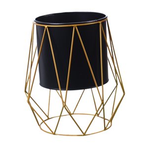 Ioensy - Soporte De Jardinera De Metal Accesorios Soporte De Maceta Para Bodas Decoración Interior Al Aire Libre Negro Geométrico