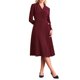 thumbnail image 2 of INSPIRE CHIC Vestido Midi Plisado de Línea A con Cuello Envolvente y Solapa para Mujer, Manga Larga, Talla M, Rojo Vino, 2 of 5