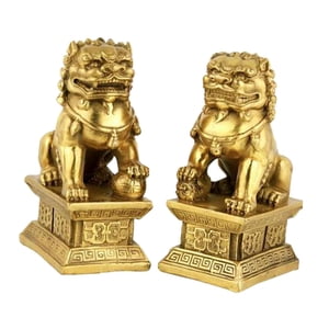 Magideal - Figuritas De Leones Guardianes De Perro Fu, Resina Para Hoteles, Tiendas, Artesanía Versátil Hecha A Mano, Adorno Feng Shui, Decoración De Escritorio, 5Cmx4Cmx7Cm
