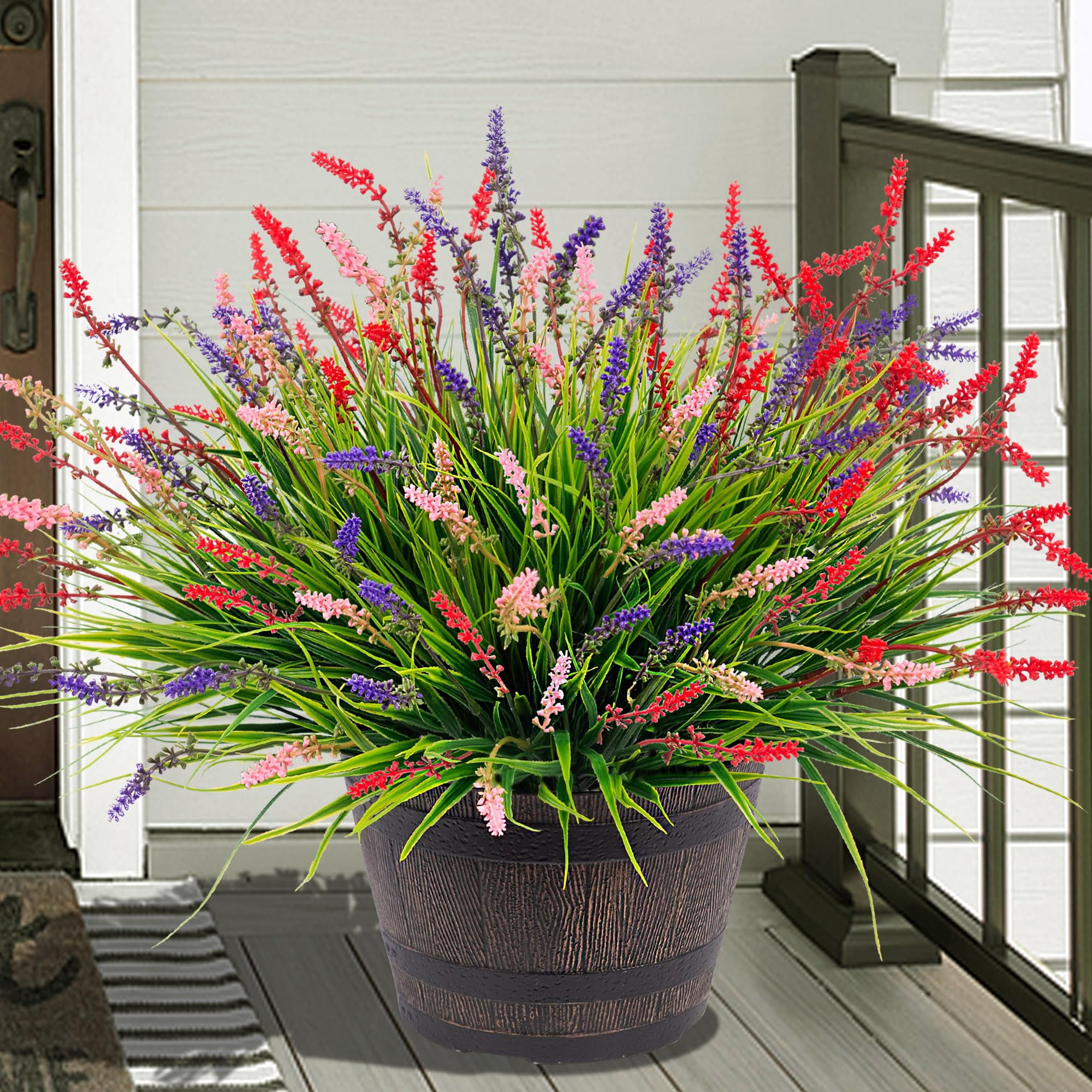Ammyoo - Plantas Artificiales Artificiales, Flores, Hierba De Mono Para Decoración De Exteriores