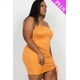 thumbnail image 4 of Vestido Mini con Detalle Fruncido Ajustable y Curvas, Talla 2XL, Color Crema Tomate, 4 of 5