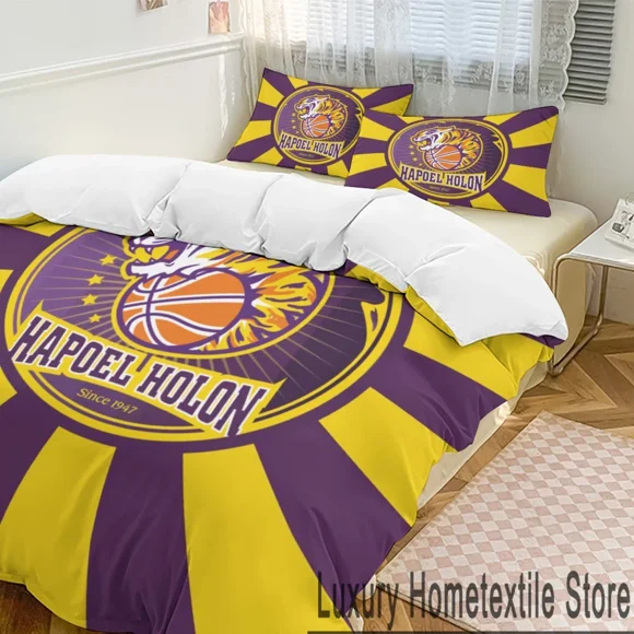 3D Hapoel Holon Basketball Bedding Set Duvet Cover Bed Set Quilt Cover Pillowcase Comforter Boys Adult Bedding Bed Sheets